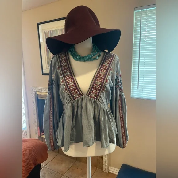 Free People Aria Embroidered Top - Picture 2 of 7